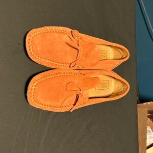 Orange Suede Moccasins